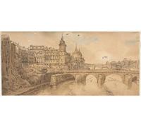 YIMACBJXX Famous Colorful Art Print Art Painting a Selection of Twenty of the Most Picturesque Views in Paris by Girtin Abstract Picture Canvas for Home Decor 60x90cm