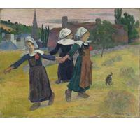 YIMACBJXX Famous Colorful Art Print Art Painting Breton Girls Dancing Pont Aven by Paul Gauguin Abstract Picture Canvas for Home Decor 60x90cm