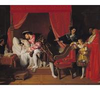 YIMACBJXX Famous Colorful Art Print Art Painting I Receives the Last Breaths of Leonardo Da Vinci by Jean Auguste Ingres Abstract Picture Canvas for Home Decor 60x90cm