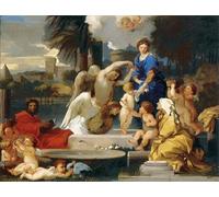YIMACBJXX Famous Colorful Art Print Art Painting la Sacra Famiglia con Santa Elisabetta e San Battista Sebastien Bourdon Abstract Picture Canvas for Home Decor 60x90cm