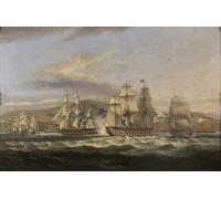 YIMACBJXX Famous Colorful Art Print Art Painting .m.s Caledonia and H.m.s Boyne Chasing the French Fleet Into Toulon by Luny Abstract Picture Canvas for Home Decor 60x90cm