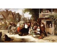YIMACBJXX Famous Colorful Art Print Art Painting Market Day the Arrival of the Hippodrome by George Bernard Abstract Picture Canvas for Home Decor 60x90cm