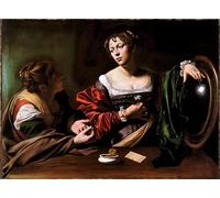 YIMACBJXX Famous Colorful Art Print Art Painting Martha and Mary Magdalene by Merisi Caravaggio Abstract Picture Canvas for Home Decor 60x90cm