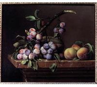 YIMACBJXX Famous Colorful Art Print Art Painting Plums Squash and Peaches on a Marble Entablature Painting by Pierre Dupuis Abstract Picture Canvas for Home Decor 60x90cm