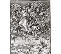 YIMACBJXX Famous Colorful Art Print Art Painting Stmichael and the Dragon From a Latin Edition by Albrecht Dürer Abstract Picture Canvas for Home Decor 60x90cm