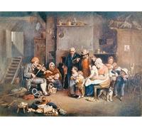YIMACBJXX Famous Colorful Art Print Art Painting the Blind Fiddler Illustration From lives of Great Men Told by David Wilkie Abstract Picture Canvas for Home Decor 60x90cm
