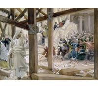 YIMACBJXX Famous Colorful Art Print Art Painting the Jews Took Up Stones to Cast At Him by Jacques Abstract Picture Canvas for Home Decor 60x90cm