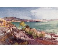 YIMACBJXX Famous Colorful Art Print Art Painting the Lake of Galilee Looking North From Tiberias by Fulleylove Abstract Picture Canvas for Home Decor 60x90cm