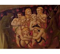 YIMACBJXX Famous Colorful Art Print Art Painting the Last Judgement the Damned in Hell by Fra Angelico Abstract Picture Canvas for Home Decor 60x90cm