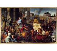 YIMACBJXX Famous Colorful Art Print Art Painting the Triumphs of Alexander or Entree of Alexander the Great in Babylon by Charles Le Brun Abstract Picture Canvas for Home Decor 60x90cm