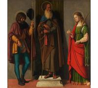 YIMACBJXX Famous Colorful Art Print Art Painting Three Saints Roch Abbot by Battista Cima Da Conegliano Abstract Picture Canvas for Home Decor 60x90cm