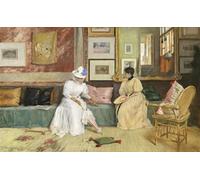 YIMACBJXX Famous Modern Prints Decorative Paintings a Friendly Call by William Merritt Poster Painting Art for Home Decor 60x90cm