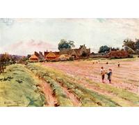 YIMACBJXX Famous Modern Prints Decorative Paintings a Somerset Homestead Near Limpley Stoke by Walter Frederick Roofe Tyndale Poster Painting Art for Home Decor 60x90cm
