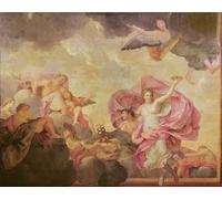 YIMACBJXX Famous Modern Prints Decorative Paintings Ceiling of the Hôtel From Abbe De La Riviere Psyche to Mount by Charles Le Brun Poster Painting Art for Home Decor 60x90cm