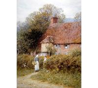 YIMACBJXX Famous Modern Prints Decorative Paintings Cottage At Witley Surrey by Helen Allingham Poster Painting Art for Home Decor 60x90cm