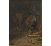 YIMACBJXX Famous Modern Prints Decorative Paintings Farmers Around a Fireplace by David Teniers the Younger Poster Painting Art for Home Decor 60x90cm