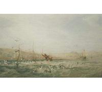 YIMACBJXX Famous Modern Prints Decorative Paintings Fishermen Chasing Seagulls From the Mumbles South Wales by Famous painting Poster Painting Art for Home Decor 60x90cm