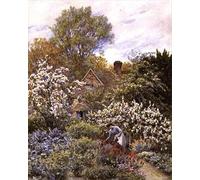 YIMACBJXX Famous Modern Prints Decorative Paintings Garden in Spring by Helen Allingham Poster Painting Art for Home Decor 60x90cm