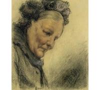 YIMACBJXX Famous Modern Prints Decorative Paintings Head of an Old Lady by Adolph Menzel Poster Painting Art for Home Decor 60x90cm