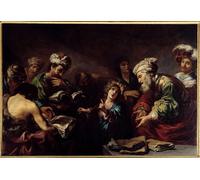 YIMACBJXX Famous Modern Prints Decorative Paintings Jesus Among the Doctors Painting by Claude Vignon Poster Painting Art for Home Decor 60x90cm