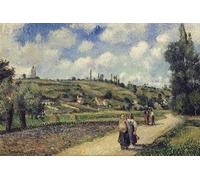 YIMACBJXX Famous Modern Prints Decorative Paintings Landscape Near Pontoise the Auvers Road by Camille Jacob Pissarro Poster Painting Art for Home Decor 60x90cm
