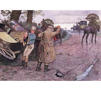 YIMACBJXX Famous Modern Prints Decorative Paintings Love to Tuppy Won t You Get Up Behind Drive on Boys by Cecil Charles Windsor Aldin Poster Painting Art for Home Decor 60x90cm