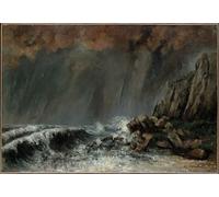 YIMACBJXX Famous Modern Prints Decorative Paintings Marine: the Waterspout by Gustave Courbet Poster Painting Art for Home Decor 60x90cm