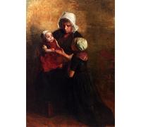 YIMACBJXX Famous Modern Prints Decorative Paintings Playing With Little Sister Albert Neuhuys Poster Painting Art for Home Decor 60x90cm