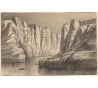 YIMACBJXX Famous Modern Prints Decorative Paintings River Winding Through a Rock Formation by Edward Leaars Poster Painting Art for Home Decor 60x90cm