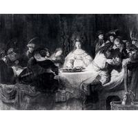 YIMACBJXX Famous Modern Prints Decorative Paintings Samson Posing the Riddle At His Wedding Feast by Rembrandt Poster Painting Art for Home Decor 60x90cm