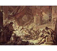 YIMACBJXX Famous Modern Prints Decorative Paintings Study for a Prison Scene by François Boucher Poster Painting Art for Home Decor 60x90cm
