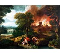 YIMACBJXX Famous Modern Prints Decorative Paintings the Burning of Troy by Nicolas Poussin Poster Painting Art for Home Decor 60x90cm