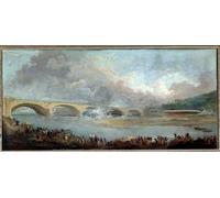 YIMACBJXX Famous Modern Prints Decorative Paintings the Decintrement of the Neuilly Bridge on by Hubert Robert Poster Painting Art for Home Decor 60x90cm