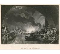 YIMACBJXX Famous Modern Prints Decorative Paintings the Great Fire of London by Philippe Jacques De Loutherbourg Poster Painting Art for Home Decor 60x90cm