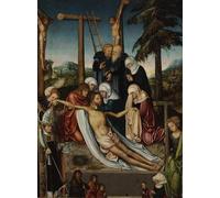 YIMACBJXX Famous Modern Prints Decorative Paintings the Lamentation Over Christ with Saints Wolfgang and Helena by Lucas the Elder Cranach Poster Painting Art for Home Decor 60x90cm