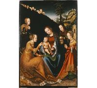 YIMACBJXX Famous Modern Prints Decorative Paintings the Mystical Marriage of Saint Catherine of Alexandria with Saint Dorothee Poster Painting Art for Home Decor 60x90cm