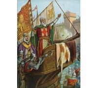 YIMACBJXX Famous Modern Prints Decorative Paintings the Old Doge Enrico Dandolo Sacking Constantinople by Tancredi Scarpelli Poster Painting Art for Home Decor 60x90cm