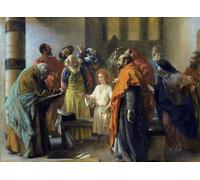 YIMACBJXX Famous Modern Prints Decorative Paintings Twelve-year old Jesus in the Temple by Adolph Menzel Poster Painting Art for Home Decor 60x90cm