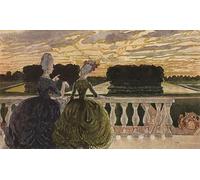 YIMACBJXX Famous Modern Prints Decorative Paintings Two Ladies on the Terrace by Konstantin Somov Poster Painting Art for Home Decor 60x90cm