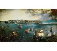 YIMACBJXX Famous Modern Prints Decorative Paintings View of the Bay of Naples by Bruegel Poster Painting Art for Home Decor 60x90cm