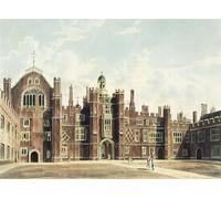 YIMACBJXX Famous Modern Prints Decorative Paintings View of the Quadrangle At Hampton Court From Pyne's royal Residences Engraved by William Westall Poster Painting Art for Home Decor 60x90cm