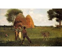 YIMACBJXX Famous Modern Prints Decorative Paintings Weaning the Calf Winslow Homer Poster Painting Art for Home Decor 60x90cm