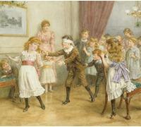 YIMACBJXX Famous Painting Colorful Art Print Art Painting Blind Man's Buff by George Goodwin Kilburne Abstract Picture Canvas for Home Decor 60x90cm