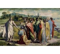 YIMACBJXX Famous Painting Colorful Art Print Art Painting Christ's Charge to St Peter by Raffaello Sanzio Raphael Abstract Picture Canvas for Home Decor 60x90cm