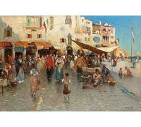 YIMACBJXX Famous Painting Colorful Art Print Art Painting Fisktorg Chioggia by Wilhelm Von Gegerfelt Abstract Picture Canvas for Home Decor 60x90cm