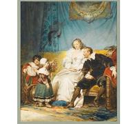 YIMACBJXX Famous Painting Colorful Art Print Art Painting Isabelle Hélène Giving Them a Bouquet of Roses by Evariste Abstract Picture Canvas for Home Decor 60x90cm