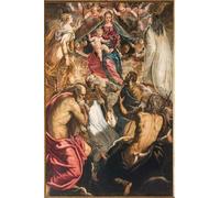 YIMACBJXX Famous Painting Colorful Art Print Art Painting Lady with Infant Jesus and Saints by Jacopo Robusti Tintoretto Abstract Picture Canvas for Home Decor 60x90cm