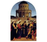 YIMACBJXX Famous Painting Colorful Art Print Art Painting Marriage of the Virgin by Raphael Abstract Picture Canvas for Home Decor 60x90cm