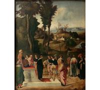 YIMACBJXX Famous Painting Colorful Art Print Art Painting Moses Undergoing Trial by Giorgione Da Castelfranco Abstract Picture Canvas for Home Decor 60x90cm