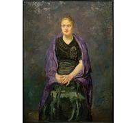 YIMACBJXX Famous Painting Colorful Art Print Art Painting Portrait Minna Beckmann Tube with Purple Scarf by Max Beckmann Abstract Picture Canvas for Home Decor 60x90cm